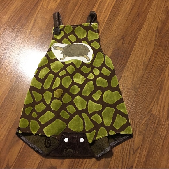 Size 2/3 toddler OOAK handmade turtle romper - Picture 2 of 6